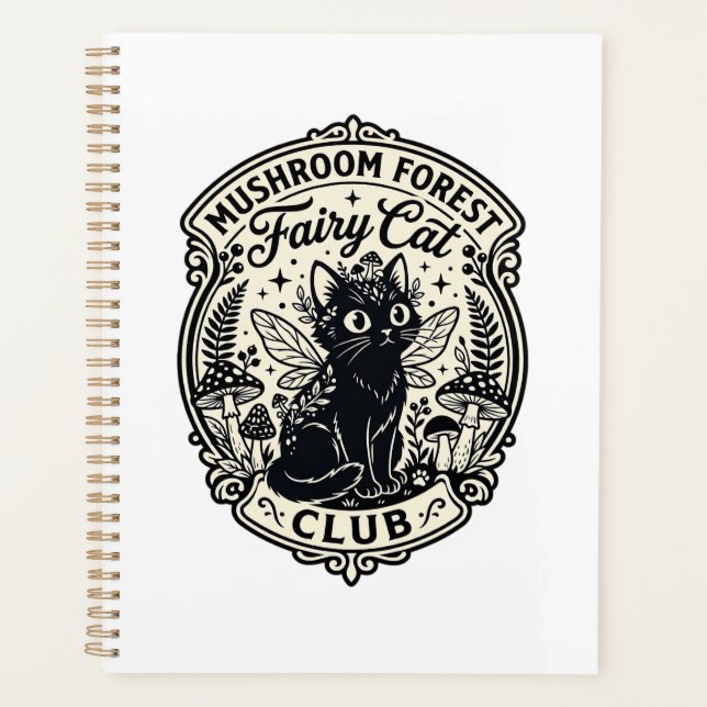 Mushroom Forest Fairy Cat Funny Cat Graphic - Mush Planner (Front)