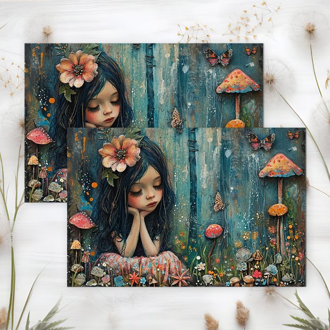 MUSHROOM FOREST FAIRY DECOUPAGE TISSUE PAPER (MUSHROOM FOREST FAIRY DECOUPAGE TISSUE PAPER)