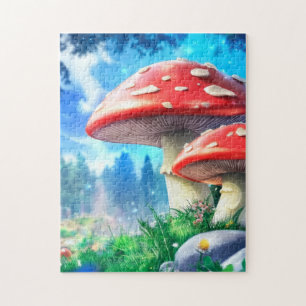 Mushroom Forest Fantasy Art Jigsaw Puzzle