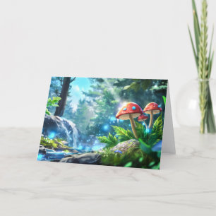 Mushroom Forest Fantasy Art Note Card