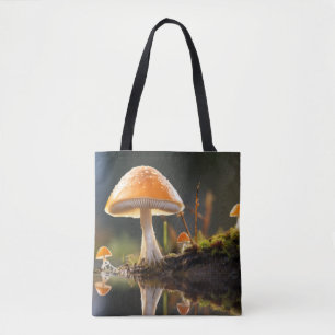 Mushroom Forest Nature Serene Tranquil Tote Bag