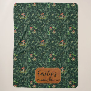 Mushroom Forest Sherpa Fleece Blanket Botanical