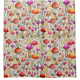 Mushroom Forest Shower Curtain