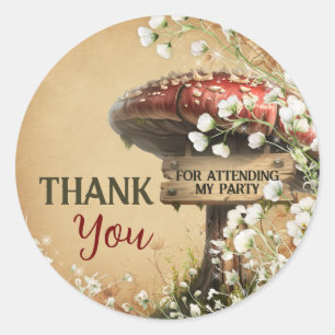 Mushroom Forest Sticker Thank You Tag