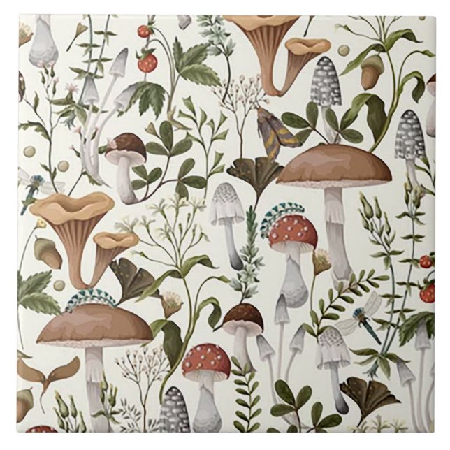 “Mushroom Forrest Beige” Ceramic Tile (Front)