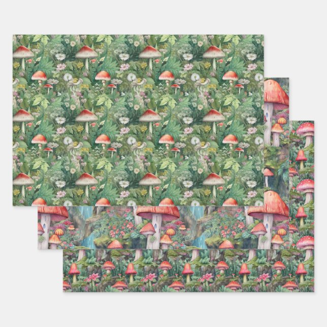 Mushroom forrest wrapping paper (Set)