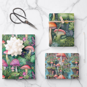 Mushroom forrest wrapping paper