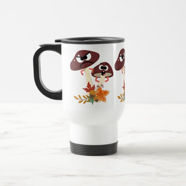 MUSHROOM FRIENDS   TRAVEL MUG (Left)
