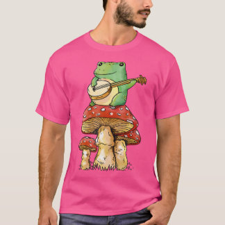 Mushroom Frog Aesthetic Banjo Cottagecore Cute T-Shirt