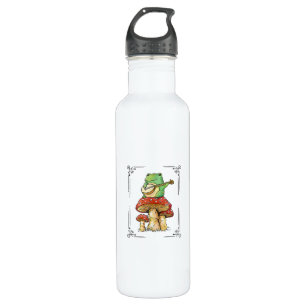 Mushroom Frog Goblincore Mycology Artistic Design 710 Ml Water Bottle