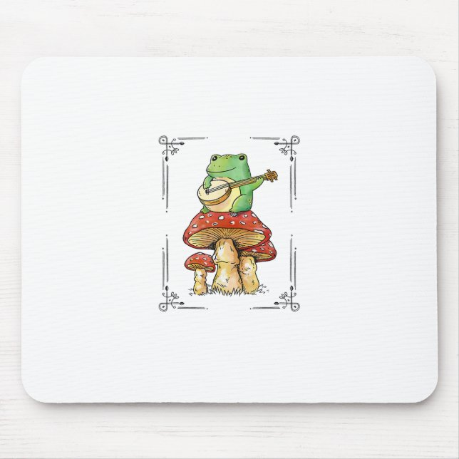 Mushroom Frog Goblincore Mycology Artistic Design Mouse Mat (Front)