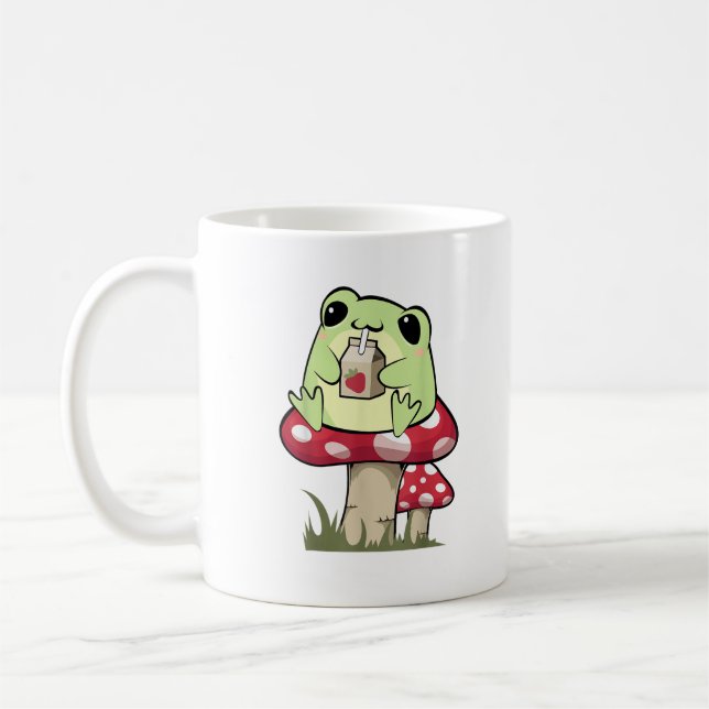 Mushroom Frog Goblincore Mycology Creative Style Coffee Mug (Left)