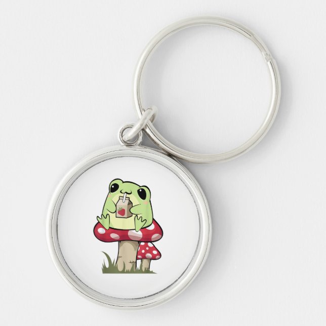 Mushroom Frog Goblincore Mycology Creative Style Key Ring (Front)