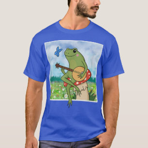 Mushroom Frog Guitar Cottagecore Cottage Core Aest T-Shirt