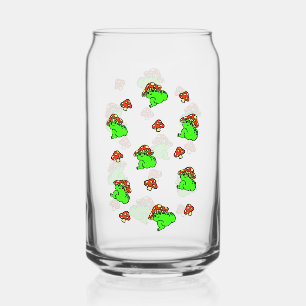 Mushroom Frog Pattern Can Glass