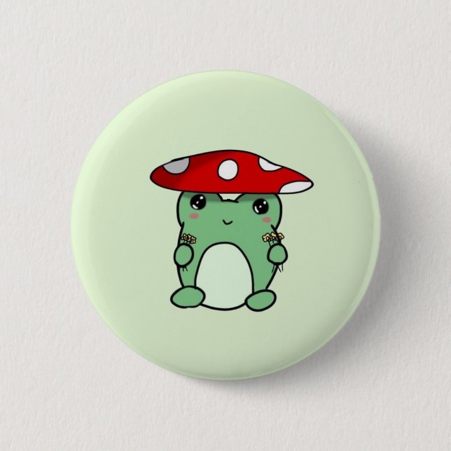 Mushroom Froggy Button (Front)