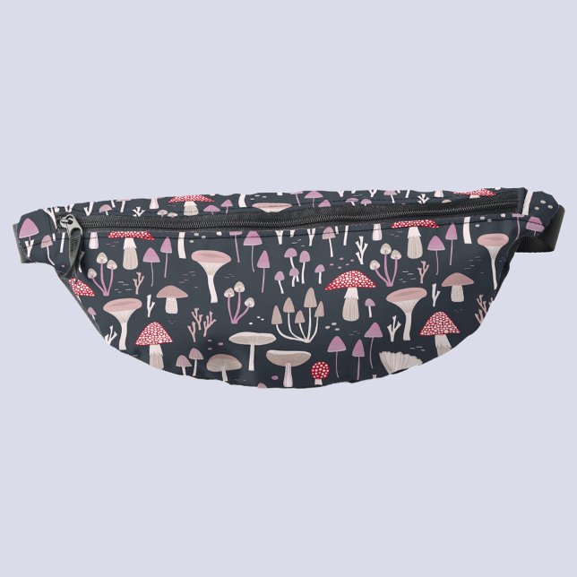 Mushroom Fungi and Toadstool Bum Bags (Mushroom fungi toadstool pattern dark fanny pack)