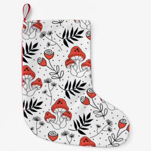 Mushroom Fungi: Nature Line Art Small Christmas Stocking