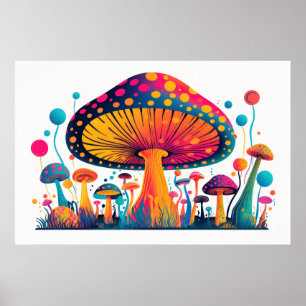 Mushroom fungus plant art.  poster