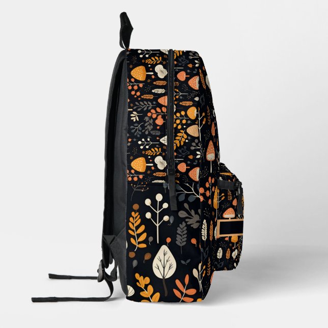 Mushroom Garden Black Backpack (Left)