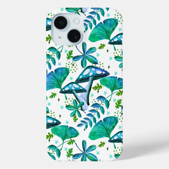 Mushroom Garden blue Case-Mate iPhone Case (Back)
