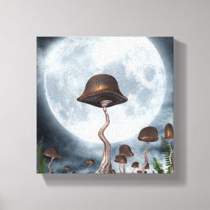 Mushroom Garden Moon Canvas Print