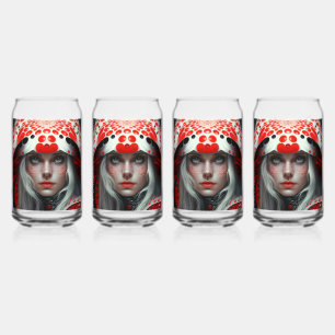 Mushroom girl 6 can glass