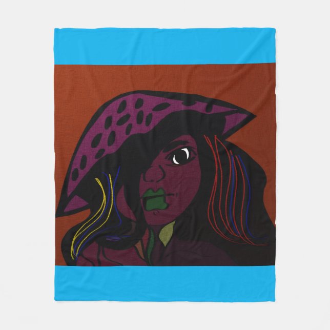 Mushroom Girl  Fleece Blanket (Front)