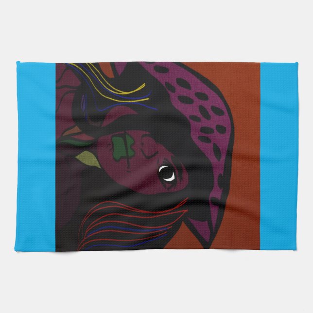 Mushroom Girl Kitchen Towel (Horizontal)