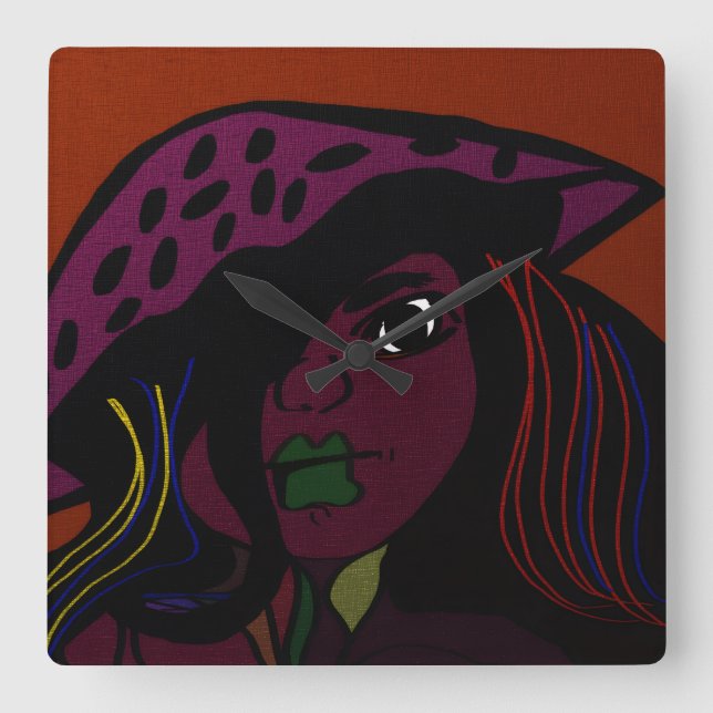 Mushroom Girl  Square Wall Clock (Front)