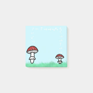 Mushroom Gnome with Mushroom Post It Notes