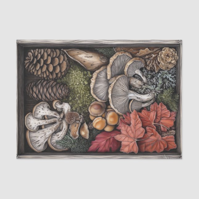 Mushroom Goblincore Witchy Nature Decoupage Tissue Paper (Front)