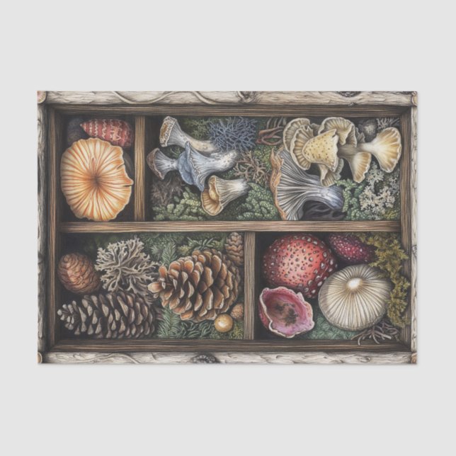 Mushroom Goblincore Witchy Nature Decoupage Tissue Paper (Front)