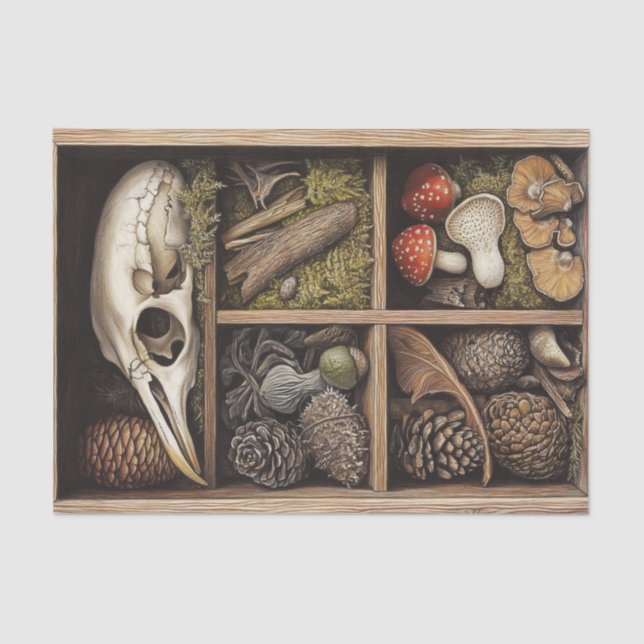 Mushroom Goblincore Witchy Nature Decoupage Tissue Paper (Front)