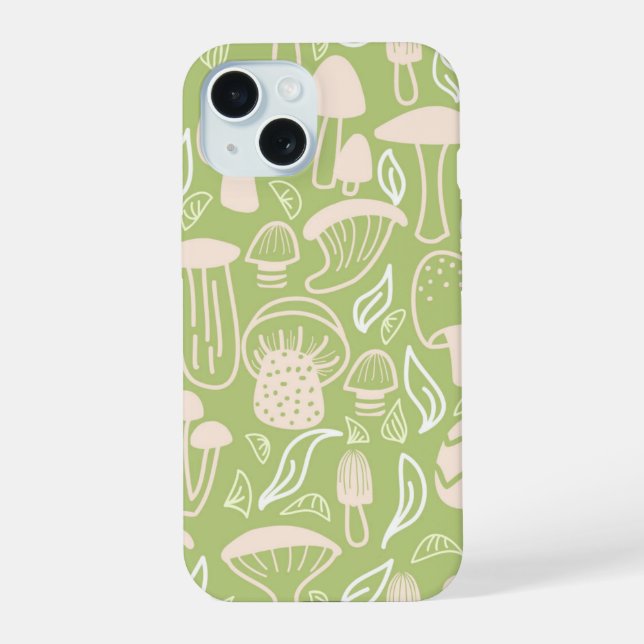 Mushroom Green iPhone 15 Case (Back)