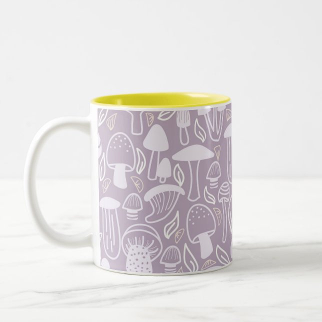 Mushroom Grey Cream Two-Tone Coffee Mug (Left)