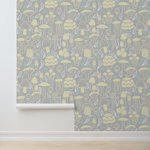 Mushroom Grey Cream Wallpaper