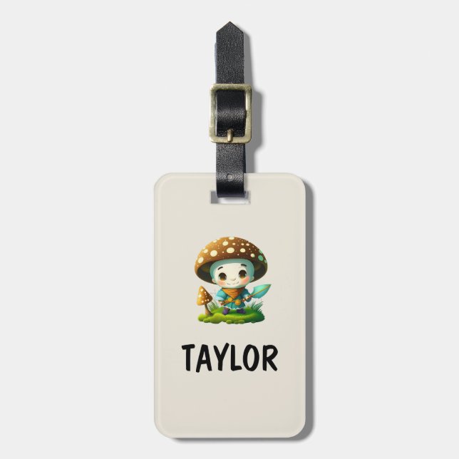 Mushroom Guardian Custom  Colourful Bag Backpack Luggage Tag (Front Vertical)
