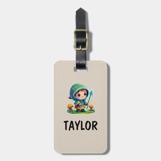 Mushroom Guardian Custom Colourful Bag Backpack Luggage Tag (Front Vertical)
