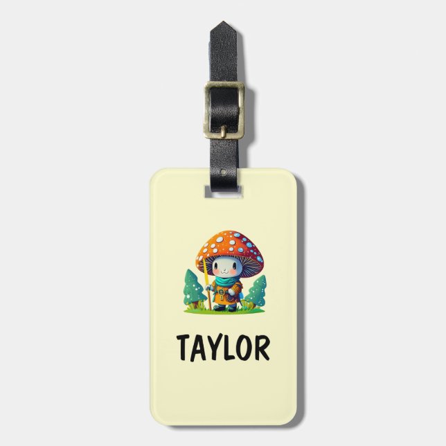 Mushroom Guardian Custom Colourful Bag Backpack Luggage Tag (Front Vertical)
