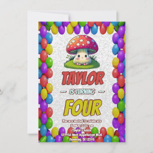 Mushroom Guardian Personalised Birthday Invite