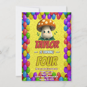 Mushroom Guardian Personalised Birthday Invite