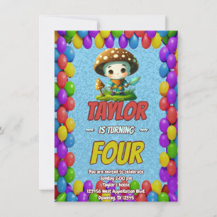 Mushroom Guardian Personalised Birthday Invite