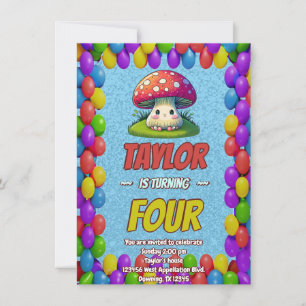 Mushroom Guardian Personalised Birthday Invite