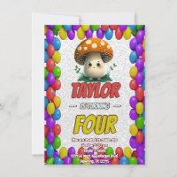 Mushroom Guardian Personalised Birthday Invite