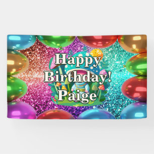 Mushroom Guardian Personalised character birthday Banner
