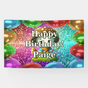 Mushroom Guardian Personalised character birthday Banner