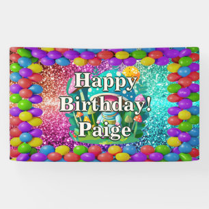 Mushroom Guardian Personalised character birthday Banner