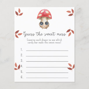 Mushroom - Guess the Sweet Mess, Baby Shower Game