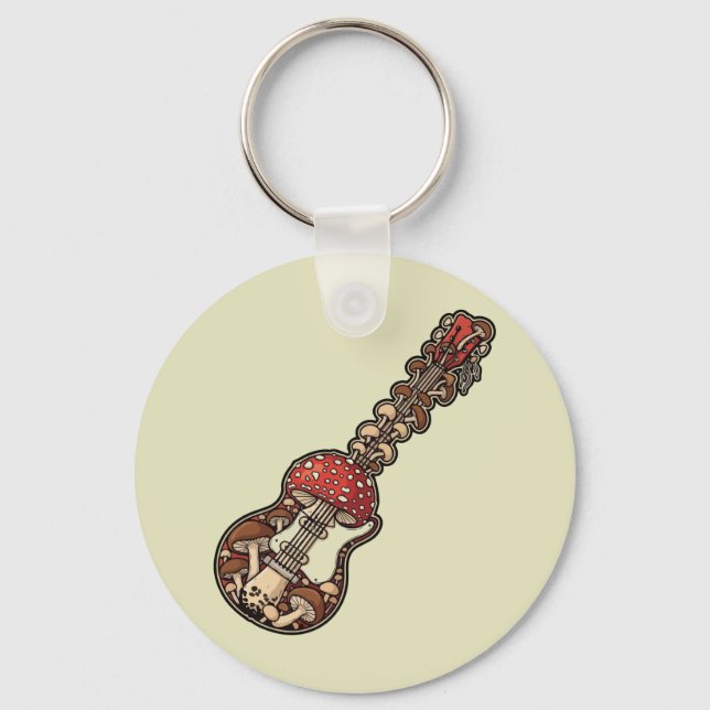 Mushroom Guitar Key Ring (Front)